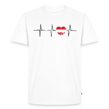Cadeau de drapeau de battement de coeur Autriche - T-shirt Premium bio Homme - blanc - Devant - Nico (187cm)