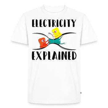 Electricity Explained Physik Nerd - Männer Premium Bio T-Shirt - Weiß - Vorne - Nico (187cm)