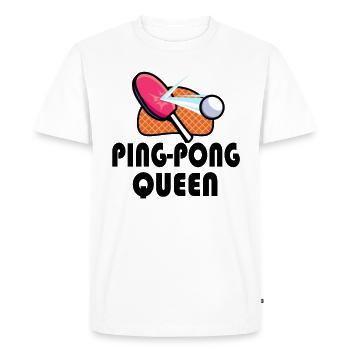 Ping Pong Ping Pong femme joueuse de ping-pong - T-shirt Premium bio Homme - blanc - Devant - Nico (187cm)