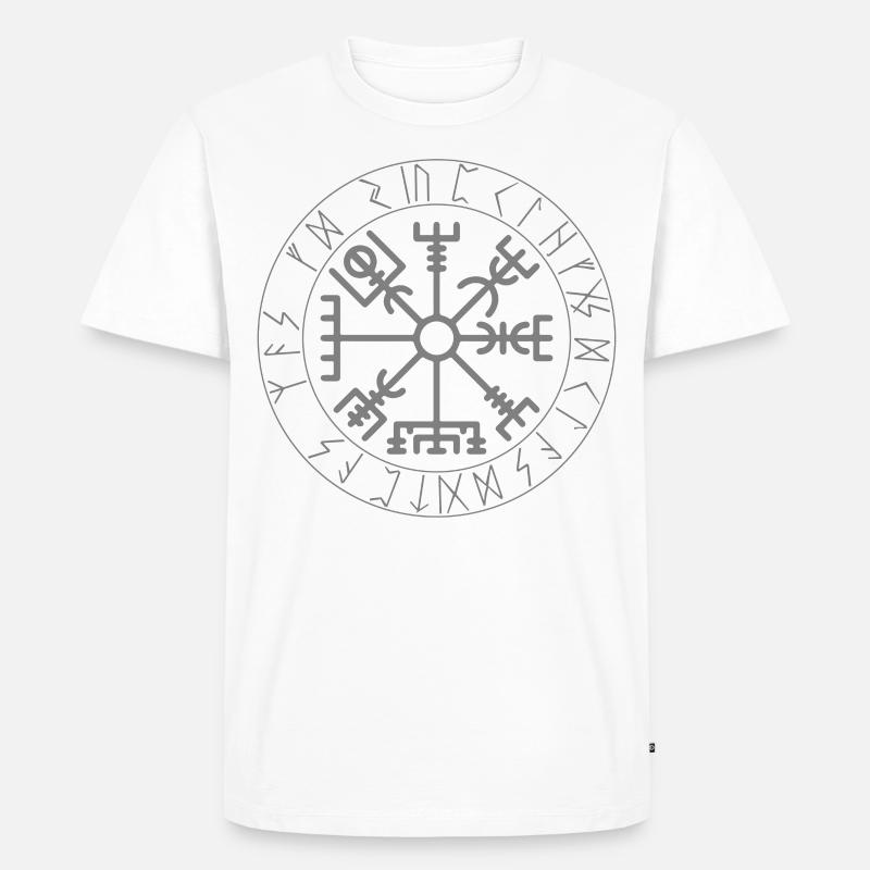 Wikinger Kompass nach Walhalla - Männer Premium Bio T-Shirt - Weiß