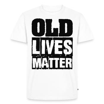 Old Lives Matters Déformé Vintage - T-shirt Premium bio Homme - blanc - Devant - Nico (187cm)