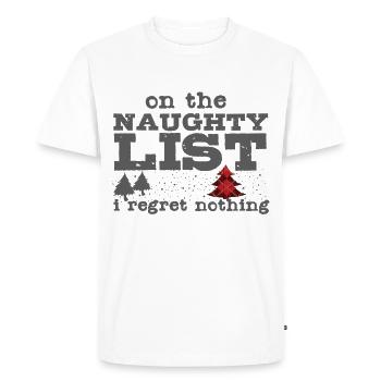 On the Naughty List - Design Christmas - Men's Premium Organic T-Shirt - white - Front - Nico (187cm)