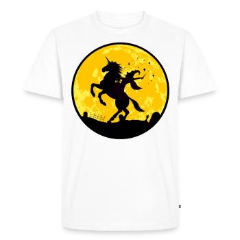 Witch on unicorn motif for stickers and more - Men's Premium Organic T-Shirt - white - Front - Nico (187cm)