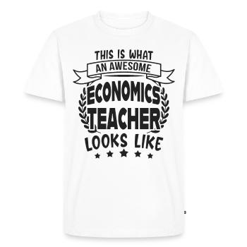 Economics teacher economics teacher fun gift - Men's Premium Organic T-Shirt - white - Front - Nico (187cm)