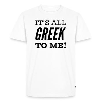 Grec drôle disant cadeau de la Grèce - T-shirt Premium bio Homme - blanc - Devant - Nico (187cm)