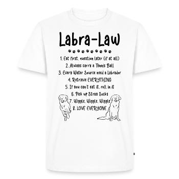 Labra Law Labrador dog Labbi Retriever dog - Men's Premium Organic T-Shirt - white - Front - Nico (187cm)