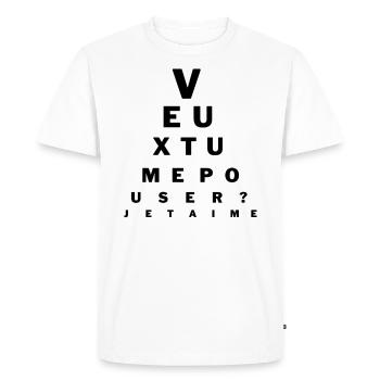Demande en mariage Demande en mariage médecin yeux - T-shirt Premium bio Homme - blanc - Devant - Nico (187cm)