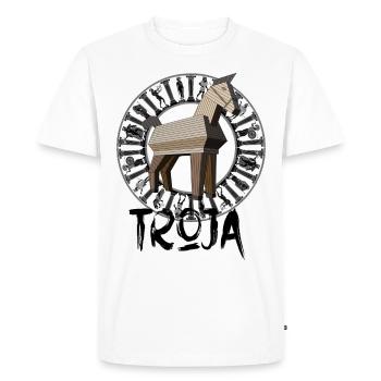 Troie Cheval de Troie Gym Guerriers - T-shirt Premium bio Homme - blanc - Devant - Nico (187cm)