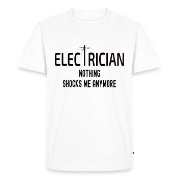 electrician - Men's Premium Organic T-Shirt - white - Front - Nico (187cm)