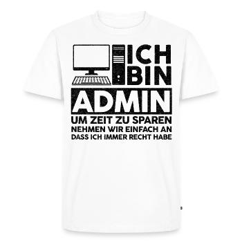 Admin IT Experte Informatik Informatik Lustige Spr - Männer Premium Bio T-Shirt - Weiß - Vorne - Nico (187cm)