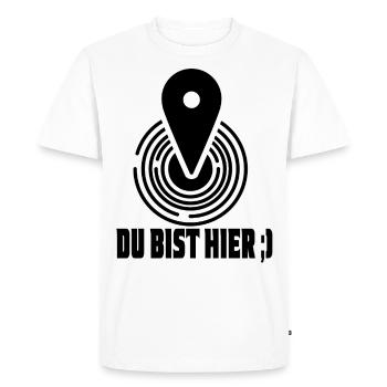 Vous êtes ici, votre position actuelle - T-shirt Premium bio Homme - blanc - Devant - Nico (187cm)