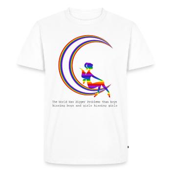 LGBT Girl Crescent Gay Pride Design Colorful for CSD - Men's Premium Organic T-Shirt - white - Front - Nico (187cm)