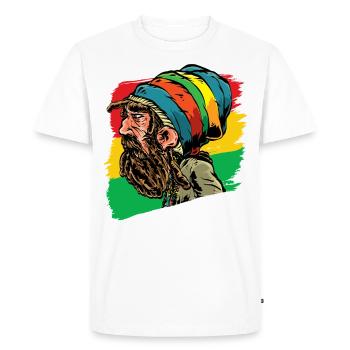 Rastafarian Rastaman Dreadlocks Reggae Gift - Men's Premium Organic T-Shirt - white - Front - Nico (187cm)