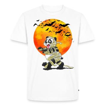 Mummy Panda Halloween Girl Boy Costume - Men's Premium Organic T-Shirt - white - Front - Nico (187cm)