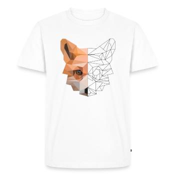Fox polygon - red fox foxes nature - Men's Premium Organic T-Shirt - white - Front - Nico (187cm)