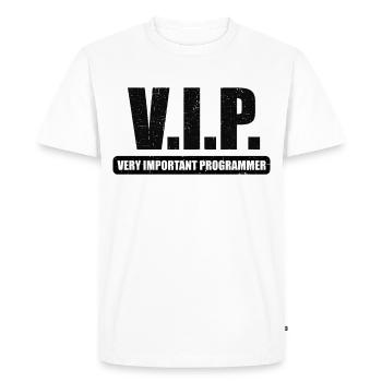 VIP VIP programmeur très important Linux IT - T-shirt Premium bio Homme - blanc - Devant - Nico (187cm)