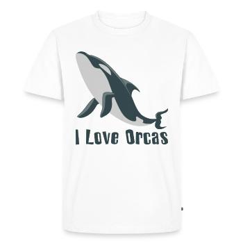 J'aime les orques orques orque orque cadeau - T-shirt Premium bio Homme - blanc - Devant - Nico (187cm)