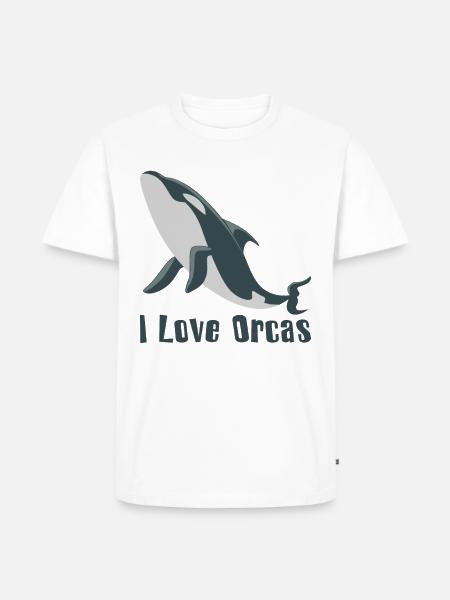I love orcas killer whale whale killer whale gift - Men's Premium Organic T-Shirt - white