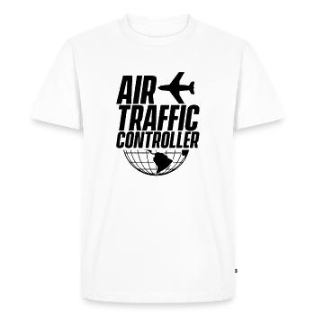 Contrôleur aérien Contrôleur aérien Contrôleur aérien Job Contrôle aérien - T-shirt Premium bio Homme - blanc - Devant - Nico (187cm)