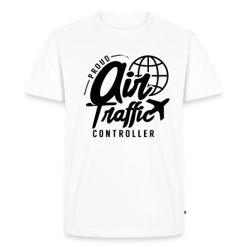 Contrôleur aérien fier Job Contrôleur aérien - T-shirt Premium bio Homme - blanc - Devant - Nico (187cm)