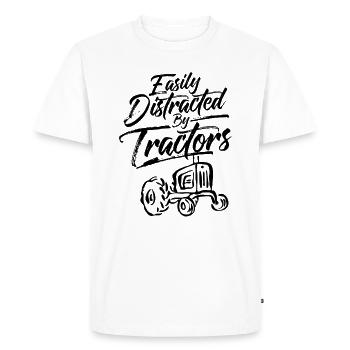 Easily distracted from tractors tractor tractor - Men's Premium Organic T-Shirt - white - Front - Nico (187cm)