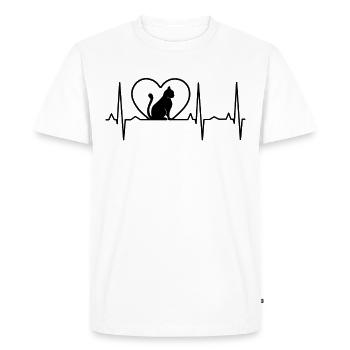 Cat Lover - Men's Premium Organic T-Shirt - white - Front - Nico (187cm)