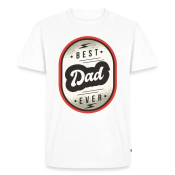 Fête des Pères, Cadeau de la Fête des Pères - Papa fier - T-shirt Premium bio Homme - blanc - Devant - Nico (187cm)