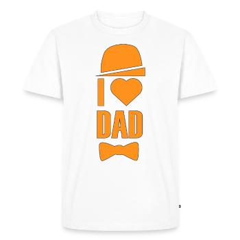 Fête des Pères, Cadeau de la Fête des Pères - Papa fier - T-shirt Premium bio Homme - blanc - Devant - Nico (187cm)