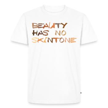 La beauté n'a pas d'antiracisme de la peau - T-shirt Premium bio Homme - blanc - Devant - Nico (187cm)