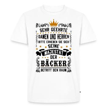 Majestät der Bäcker betritt den Raum Backen Bäcker - Männer Premium Bio T-Shirt - Weiß - Vorne - Nico (187cm)