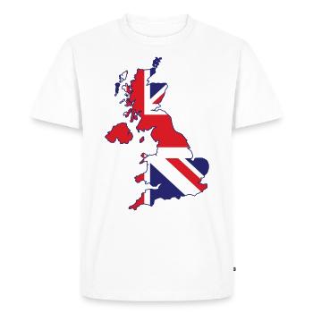 Angleterre - T-shirt Premium bio Homme - blanc - Devant - Nico (187cm)