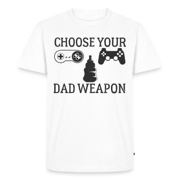 Choisissez votre Weapon Dad Gamer - T-shirt Premium bio Homme - blanc - Devant - Nico (187cm)