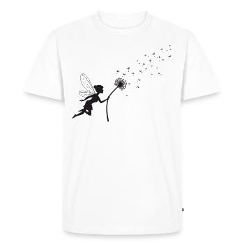 Conception de papillon Conception de pissenlit avec énonciation - T-shirt Premium bio Homme - blanc - Devant - Nico (187cm)