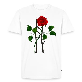 Nuit fleurs gothique goth crâne mort crâne punk - T-shirt Premium bio Homme - blanc - Devant - Nico (187cm)
