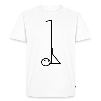 Yoga bâton figure dessin au trait meme cadeau - T-shirt Premium bio Homme - blanc - Devant - Nico (187cm)