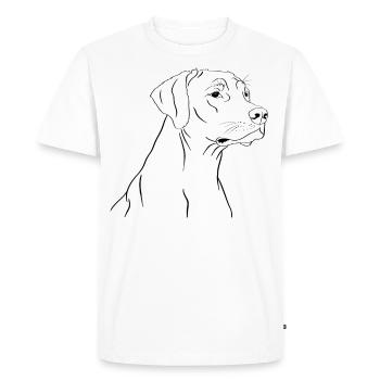 Rhodesian Ridgeback drawing - Men's Premium Organic T-Shirt - white - Front - Nico (187cm)