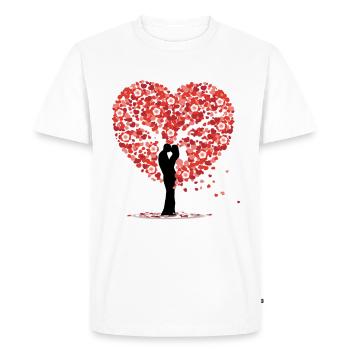 Love love tree heart valentines day love you - Men's Premium Organic T-Shirt - white - Front - Nico (187cm)