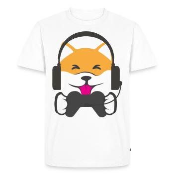 Chien de jeu Shiba Inu - T-shirt Premium bio Homme - blanc - Devant - Nico (187cm)