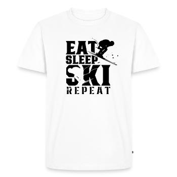 Eat Sleep Ski Répéter Skier Ski - T-shirt Premium bio Homme - blanc - Devant - Nico (187cm)