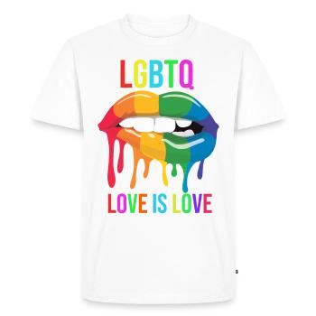 L'amour LGBTQ est l'amour - T-shirt Premium bio Homme - blanc - Devant - Nico (187cm)