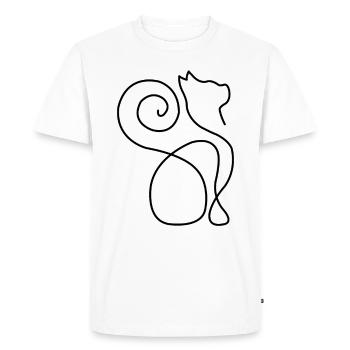 Chat chats dessin au trait art comme cadeau - T-shirt Premium bio Homme - blanc - Devant - Nico (187cm)