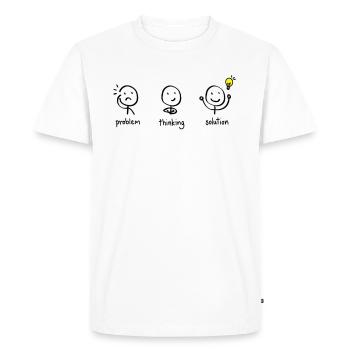 Funny stick figure line art line drawing - Men's Premium Organic T-Shirt - white - Front - Nico (187cm)