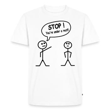 Stick figure dessin au trait meme dictons - T-shirt Premium bio Homme - blanc - Devant - Nico (187cm)