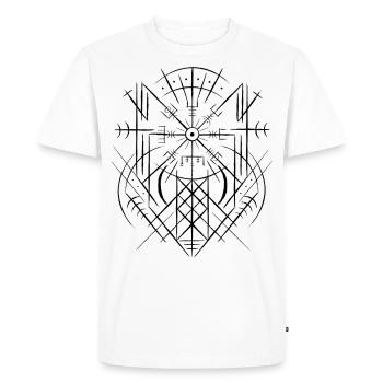Vegvisir Runic Compass Celts Viking Web Wyrd - Men's Premium Organic T-Shirt - white - Front - Nico (187cm)