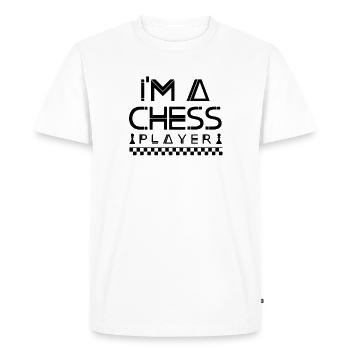 Je suis un joueur d'échecs jouant aux échecs - T-shirt Premium bio Homme - blanc - Devant - Nico (187cm)