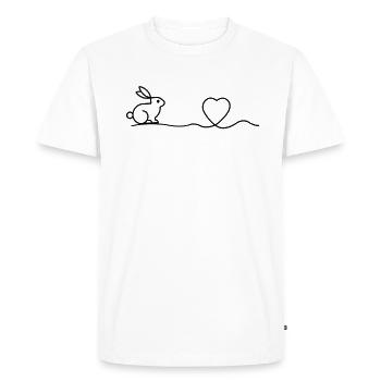 Lapin de pâques nain bélier bélier coeur lapin cadeau - T-shirt Premium bio Homme - blanc - Devant - Nico (187cm)