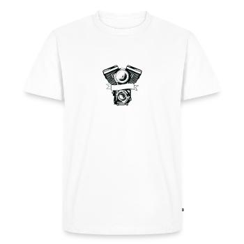 I don’t snore I dream I am a Motorbike - T-shirt Premium bio Homme - blanc - Devant - Nico (187cm)