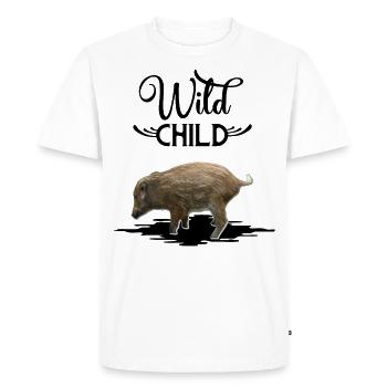 wild boar hunter boar child sau - Men's Premium Organic T-Shirt - white - Front - Nico (187cm)
