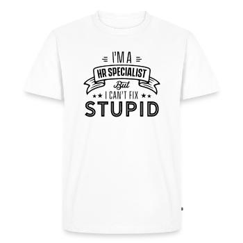 I am an HR Specialist HR Specialist Personnel - Men's Premium Organic T-Shirt - white - Front - Nico (187cm)