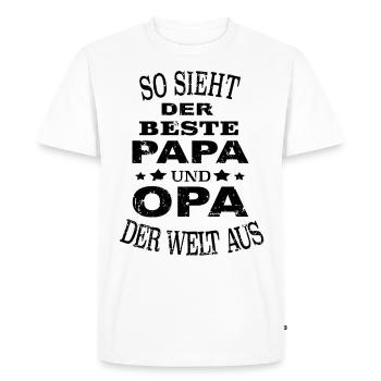 Meilleur papa et grand-père du monde grand-père de la fête des pères - T-shirt Premium bio Homme - blanc - Devant - Nico (187cm)